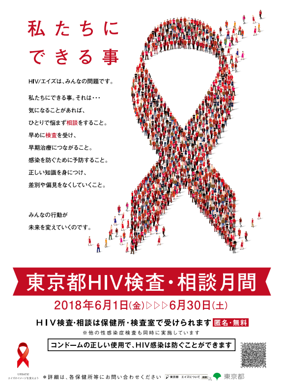 6月1～30日は「東京都HIV検査・相談月間」です